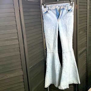SHEIN• Size M• High Waisted Light Blue Jean Bell Bottom Flares